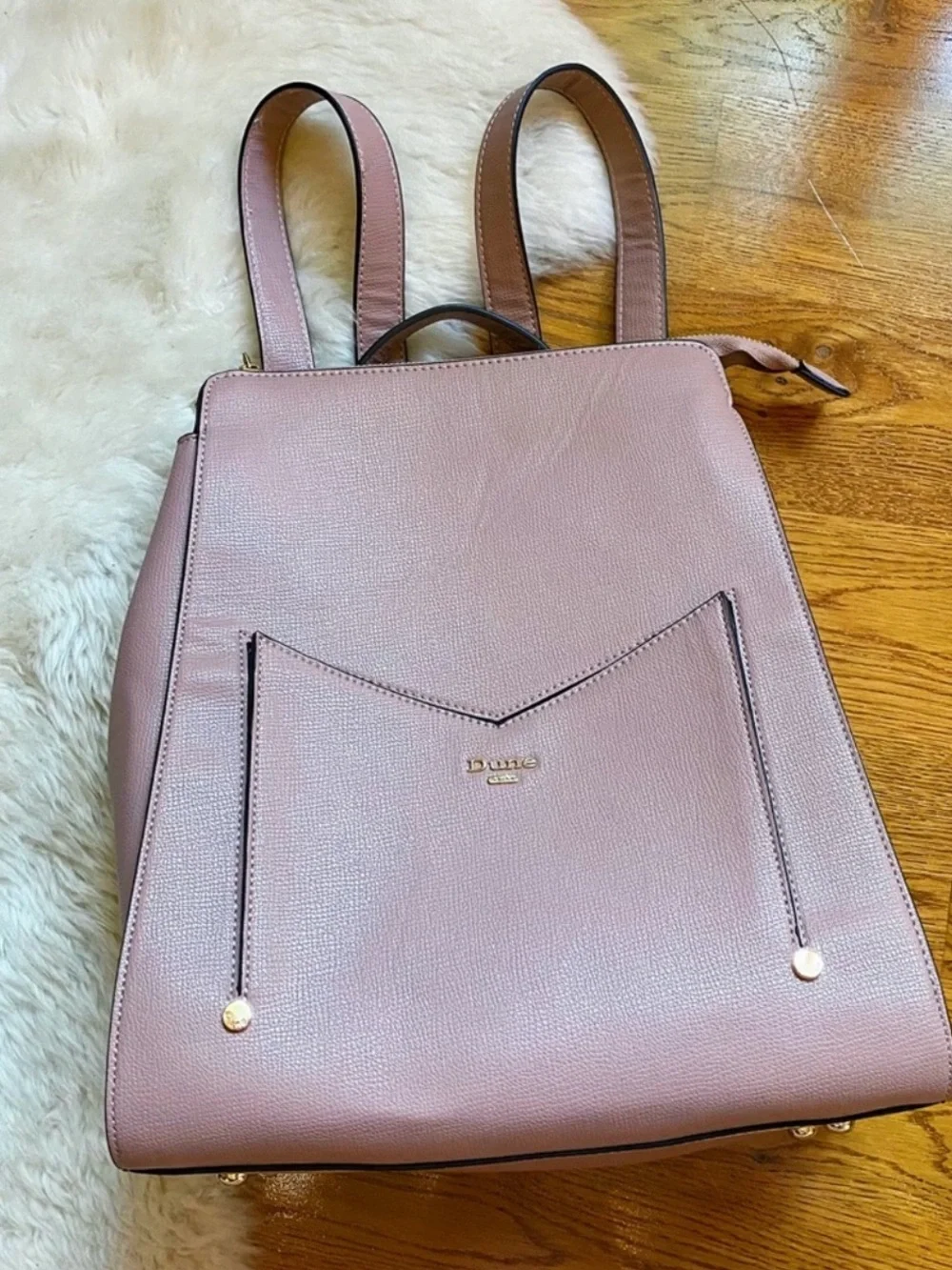 Dune London Blush Faux Leather Backpack